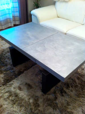 Table basse avec enduit ciré